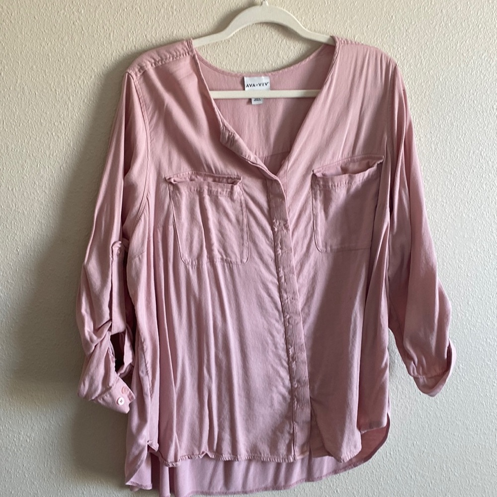 Ava and Viv Pink Blouse